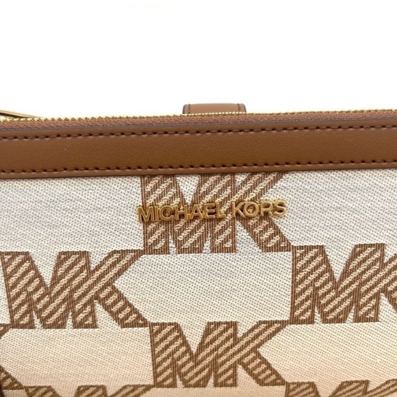 Michael Kors Large Double Zip Wallet Wristlet Brown - Picture 4 of 8